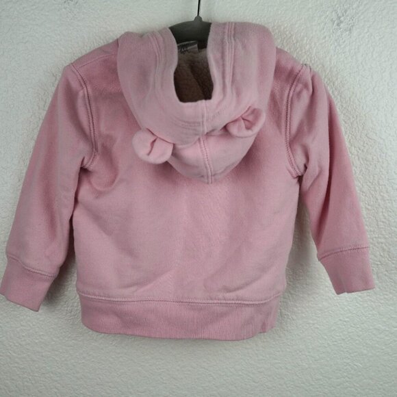 Gap Baby Pink‎ Fleece-Lined Hoodie With Ear Details Size 12-18 Months - Picture 3 of 3